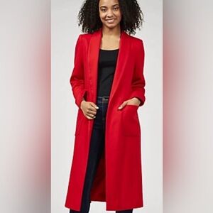 Zara TRF Open Red Wool Coat M
